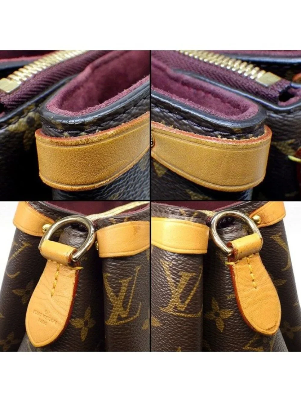 Louis Vuitton Handbag Soufflo MM Brown Monogram Canvas Leather Gold